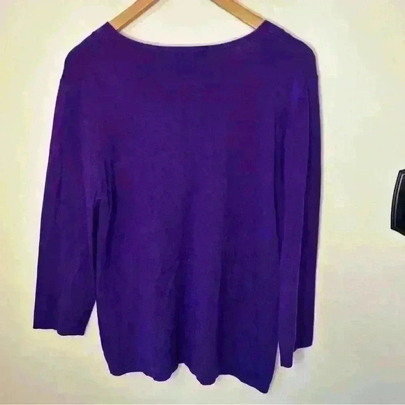 Cable and Gage Purple Sweater Size L - Picture 3 of 6